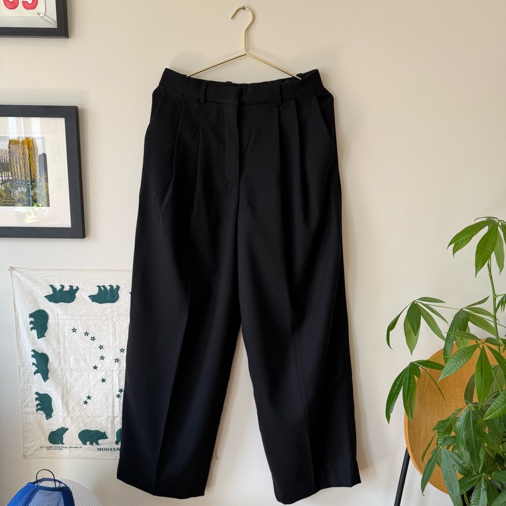 COS Black Wide Leg Trousers